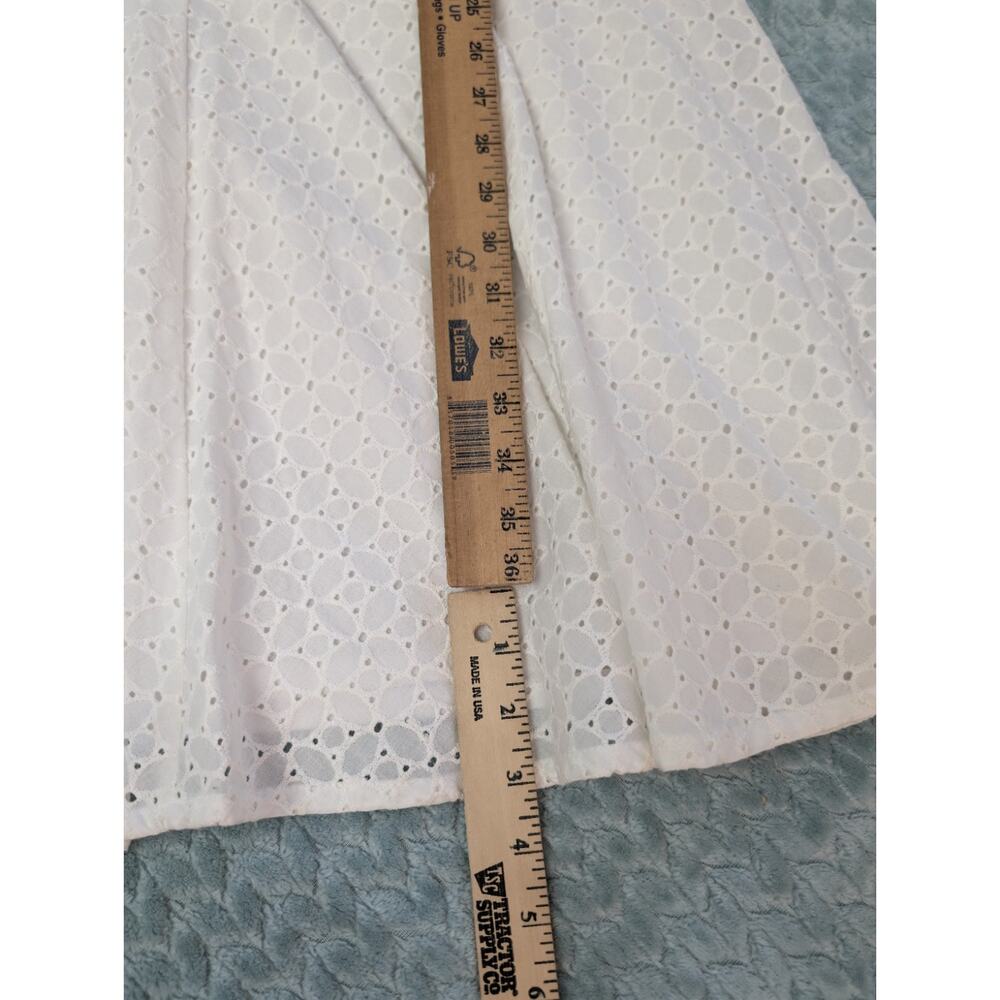 NEW American Living White Cotton Eyelet Lined Fit and Flare Dress Size 8 - Picture 9 of 11